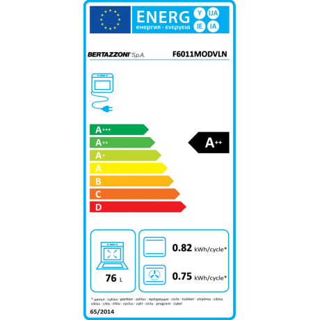 BERTAZZONI F60 11 MOD V L N C Ηλεκτρικός Φούρνος Άνω Πάγκου 76lt 60cm